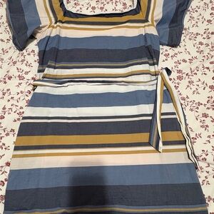 Tommy Hilfiger Blue and Cream Striped Mini Dress
